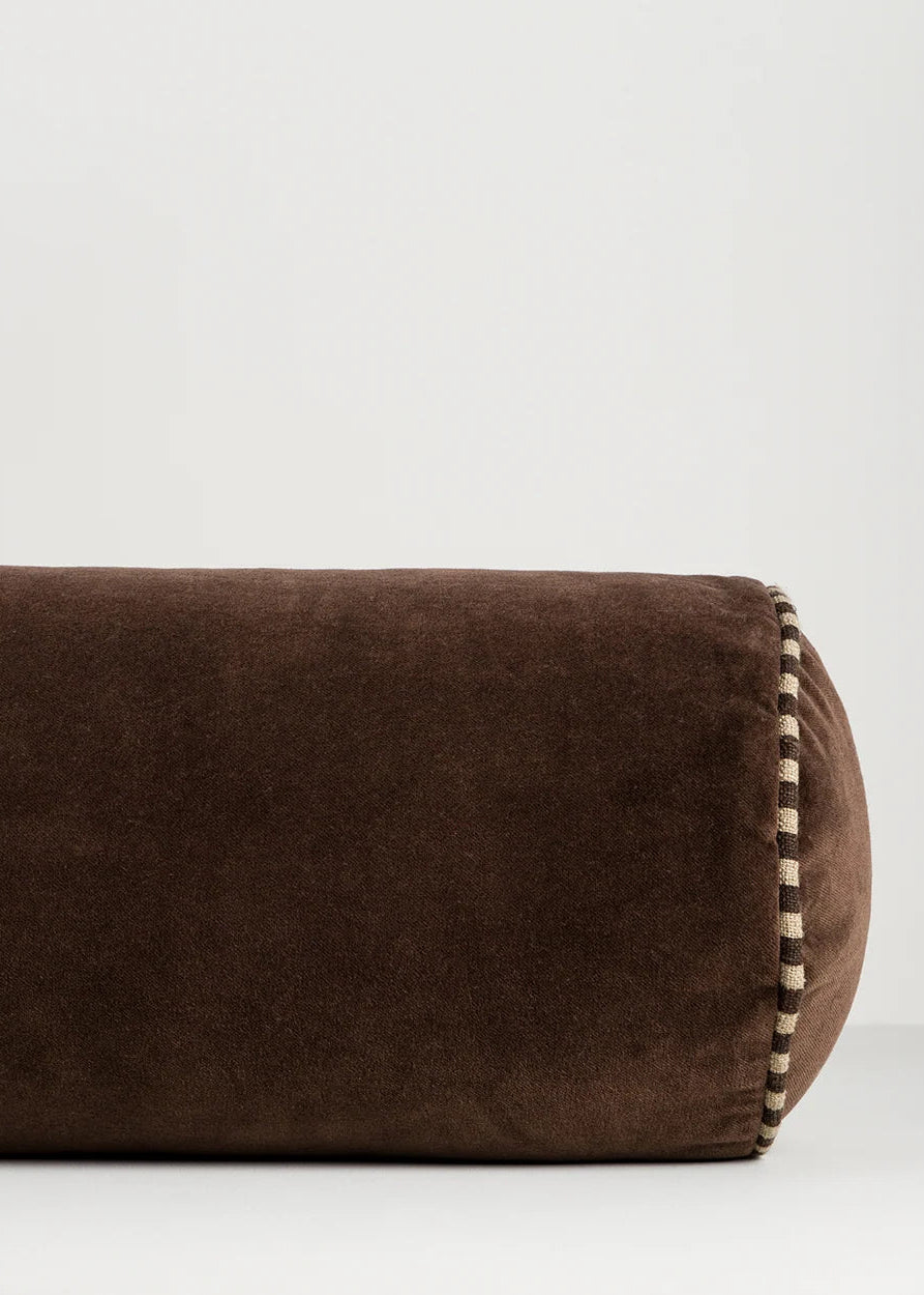 Elliot Bolster Cushion in Chocolate