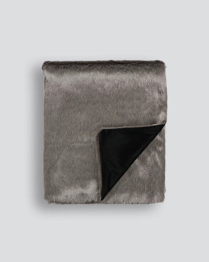 Samira Faux Fur Throw - Slate