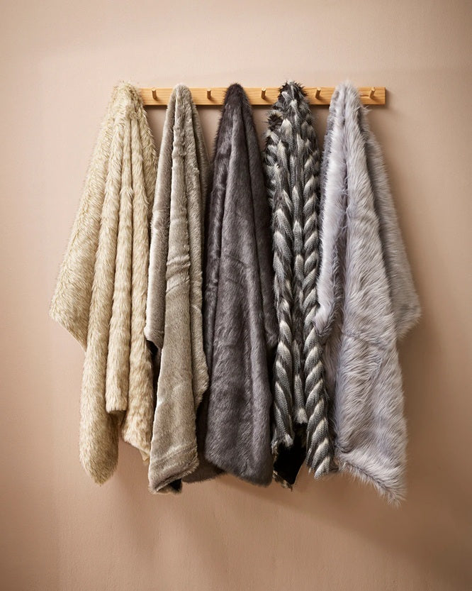 Annalise Faux Fur Throw - Silver