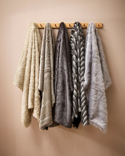 Annalise Faux Fur Throw - Silver