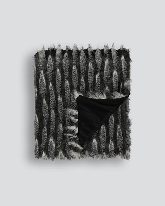 Estelle Faux Fur Throw - Charcoal