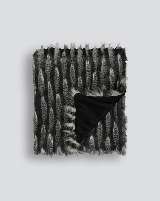 Estelle Faux Fur Throw - Charcoal