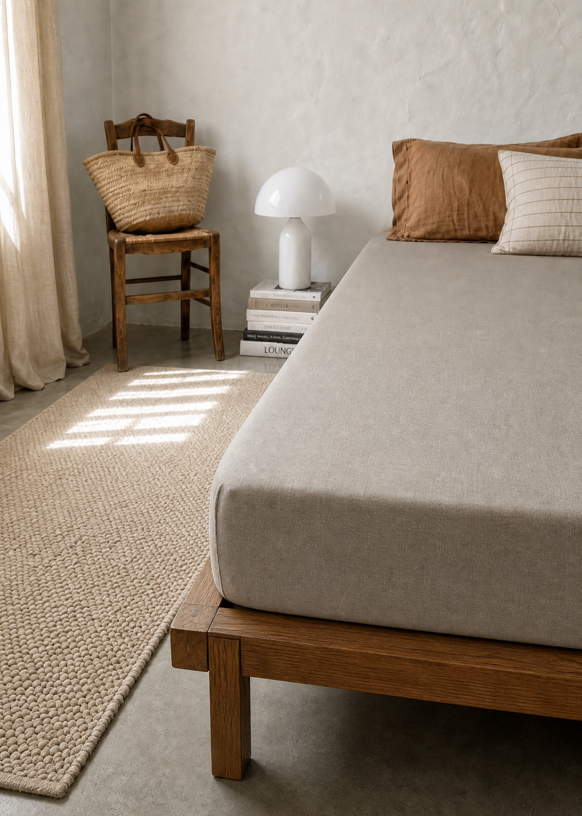 Linen Fitted Sheet - Pebble