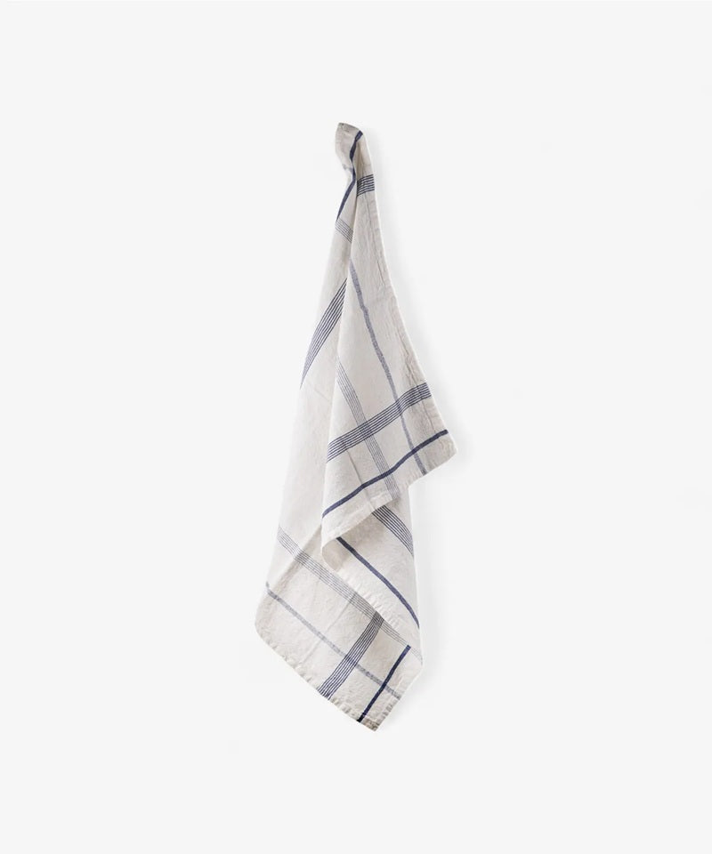 Plaid Marine Blue Tea towel