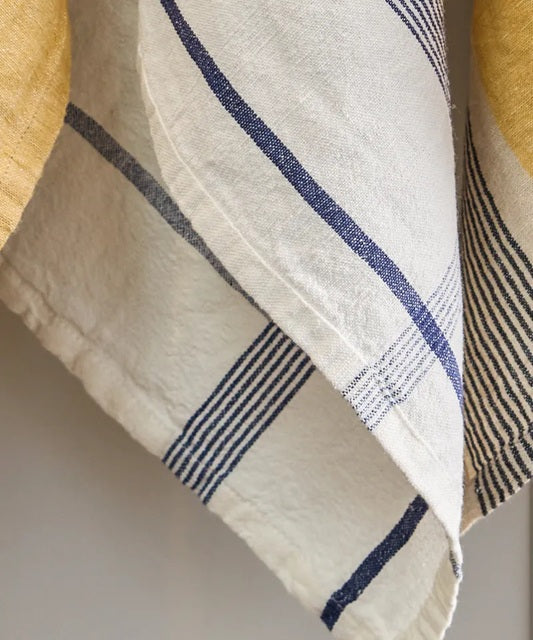 Plaid Marine Blue Tea towel