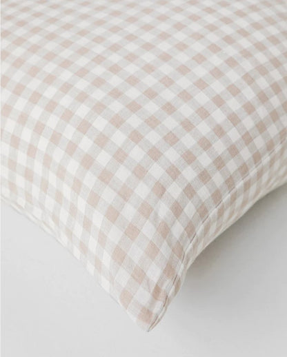 New Gingham linen duvet cover | Natural