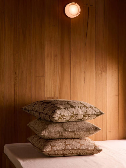 Ginkgo Linen Cushion - Khaki