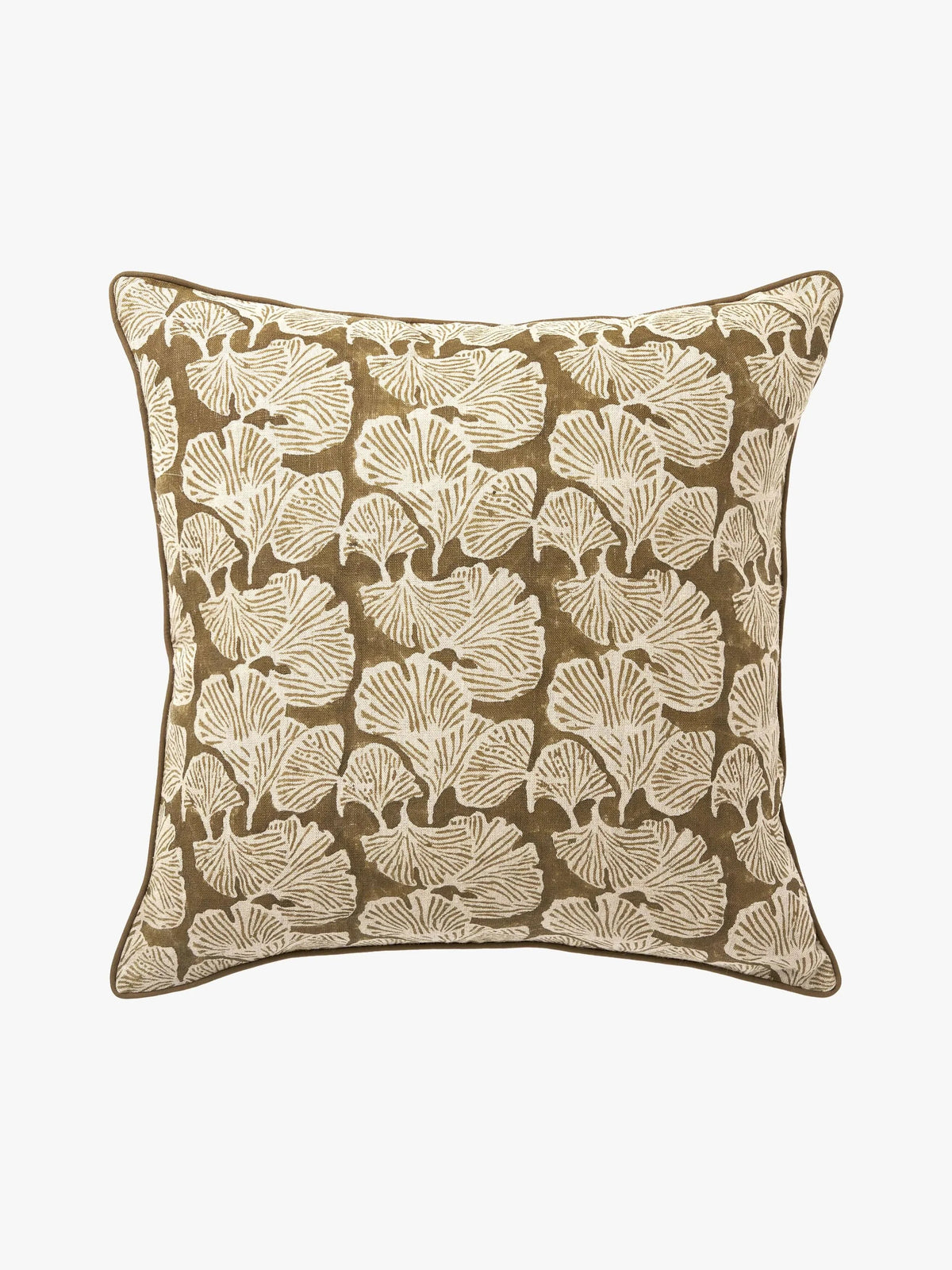 Ginkgo Linen Cushion - Khaki