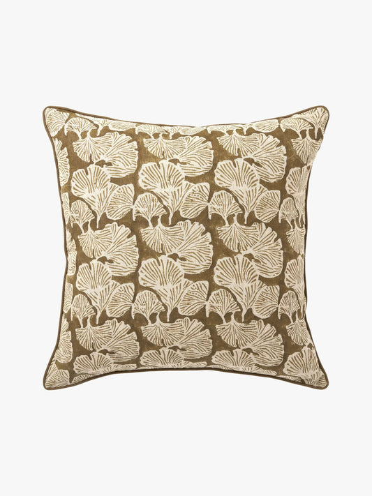 Ginkgo Linen Cushion - Khaki