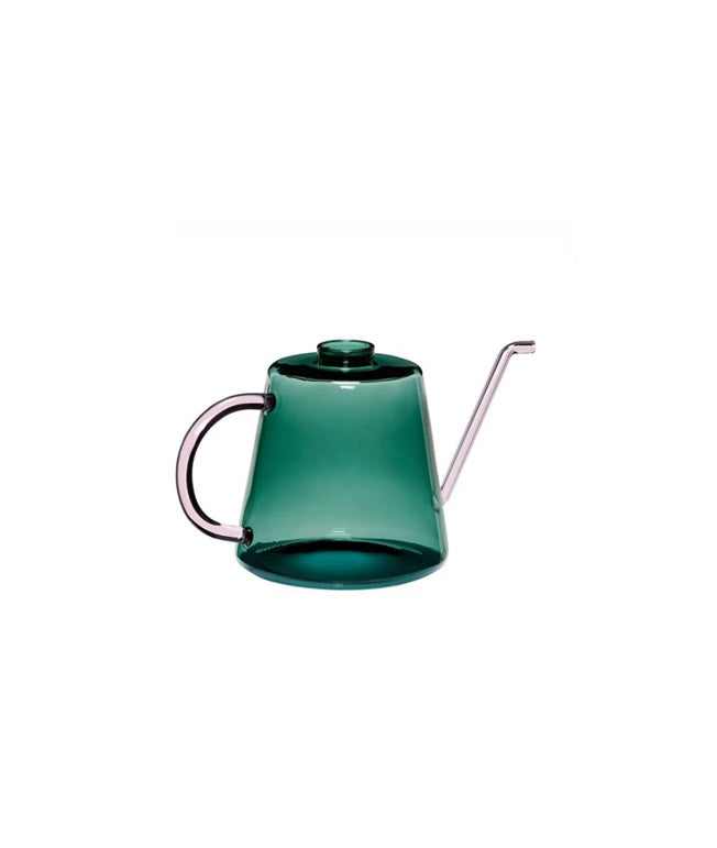 Glass Watering Can Green/Pink