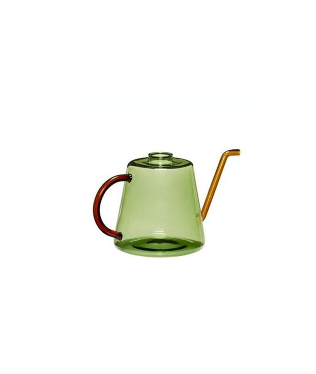Glass Watering Can Green/Amber