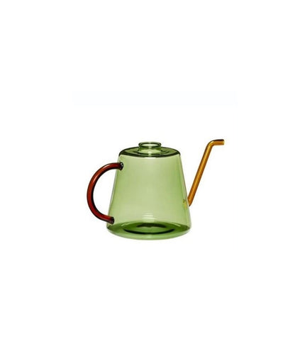 Glass Watering Can Green/Amber