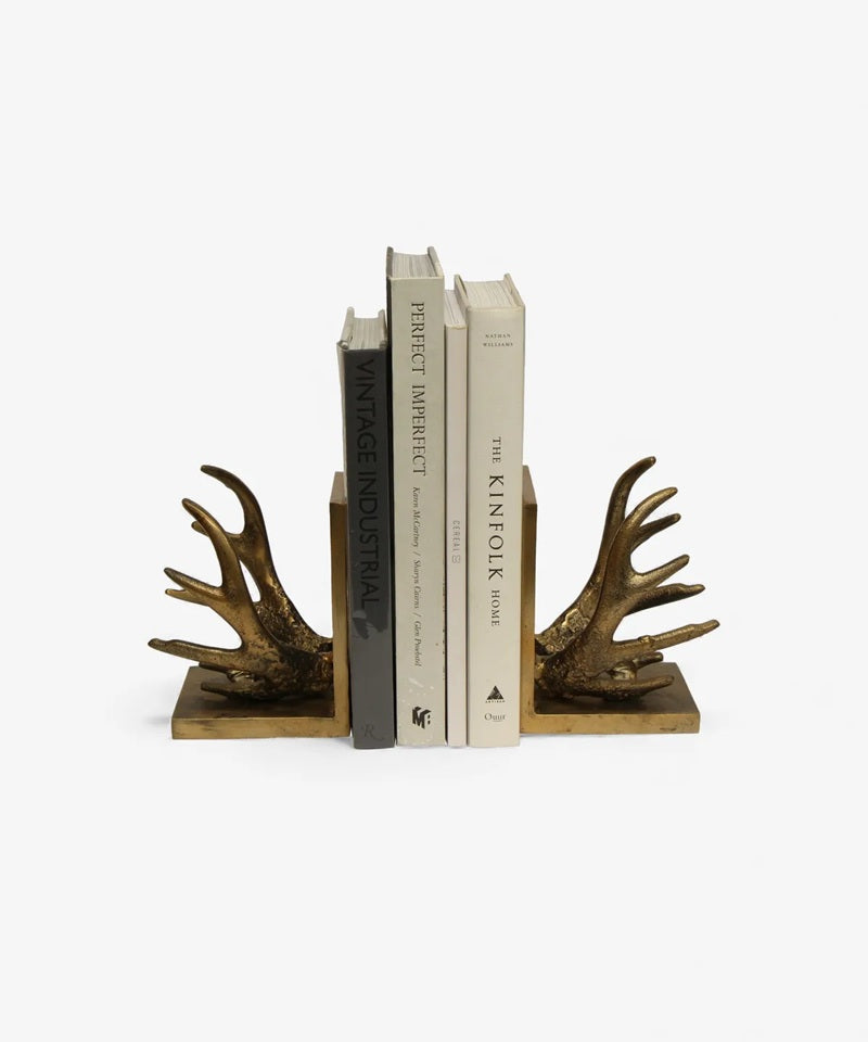 Gold Antler Bookends