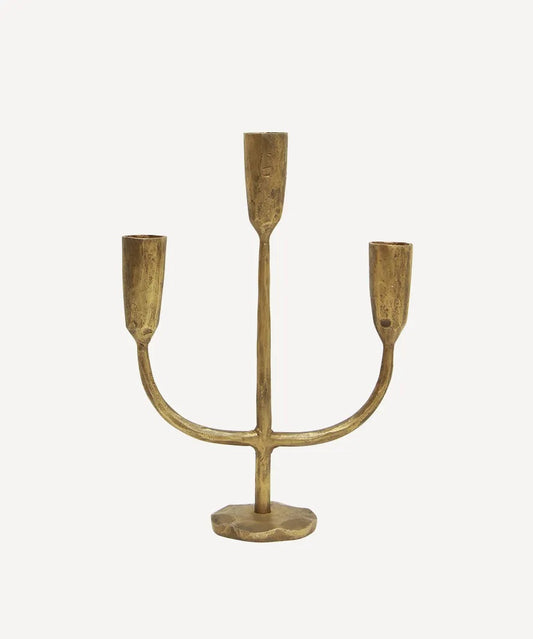 3 Stand Gold Candle Holder