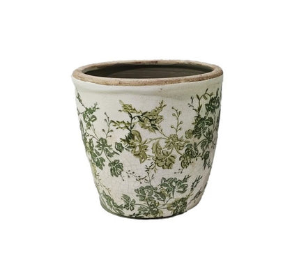 Aged Green Vines Planter - 16cm