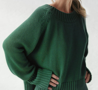 Boatneck Sweater | Emerald Green