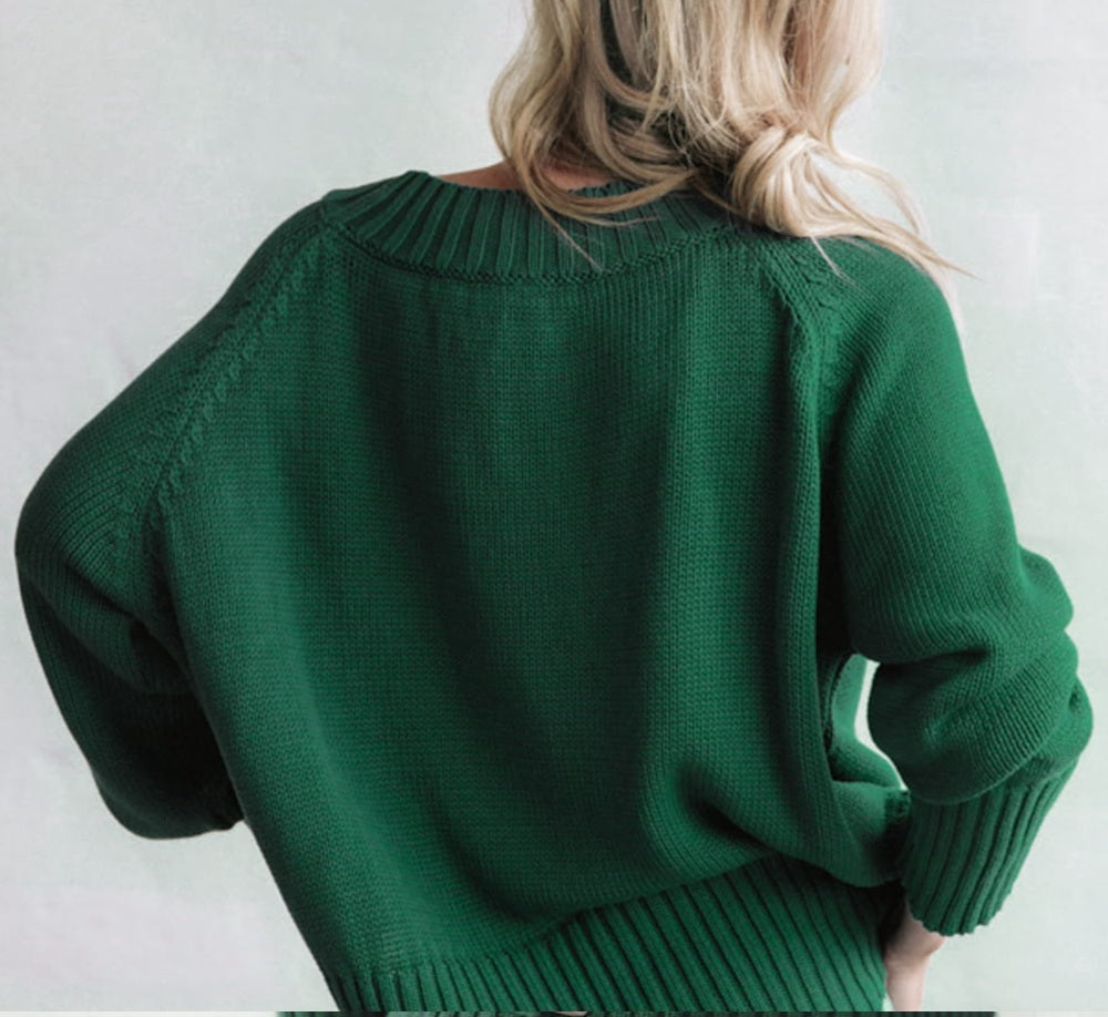 Boatneck Sweater | Emerald Green