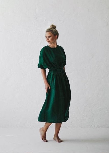 Ava Linen Dress | Green