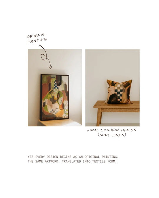 Abstract Painted Cushion - 50cm x 50cm