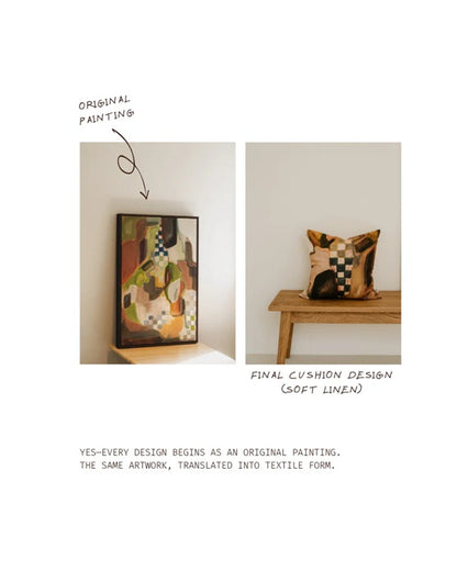 Abstract Painted Cushion - 50cm x 50cm