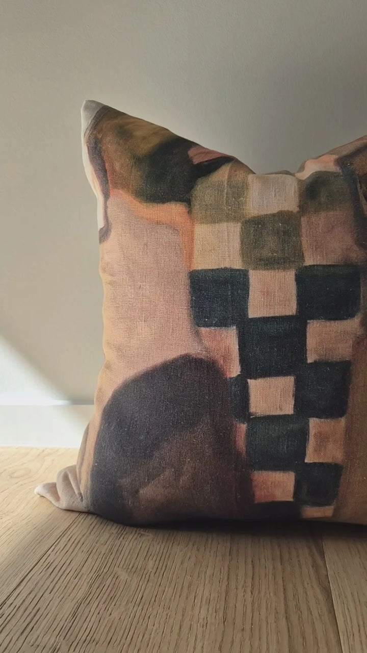 Abstract Painted Cushion - 50cm x 50cm