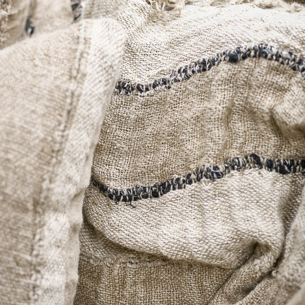 Hand Woven Linen Throw | Natural
