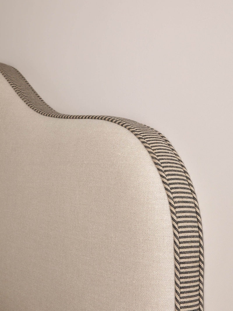 Piped Edge Headboard | Marion Upholstered Bedhead – Natural Linen