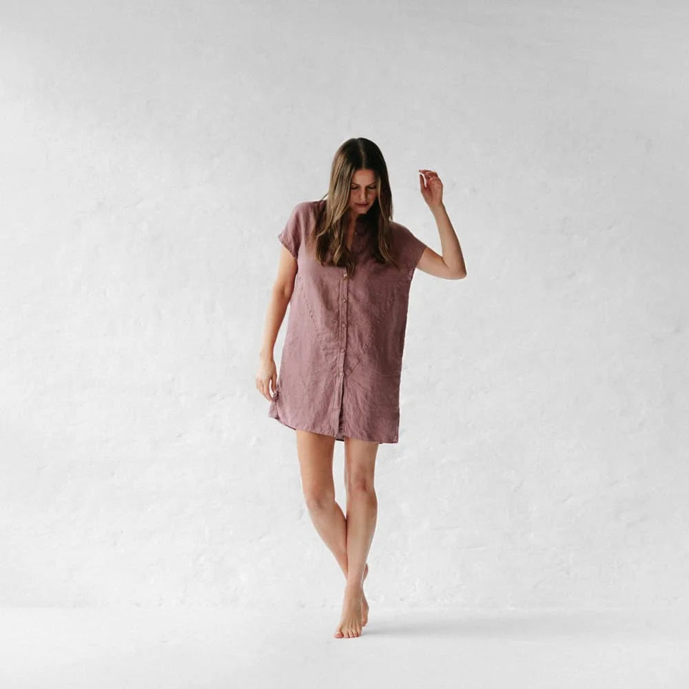 Short Linen Tunic | Mauve