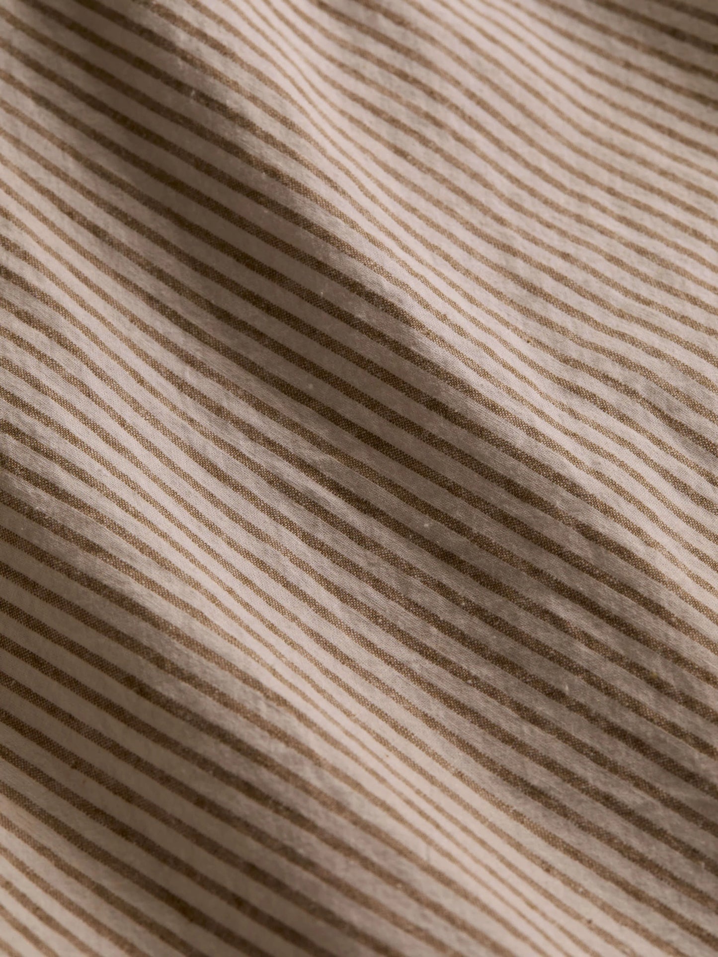 Linen & Cotton Sheet Set -  Khaki Stripe