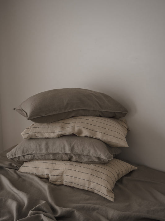 French Flax Linen Pillowcases | Caper