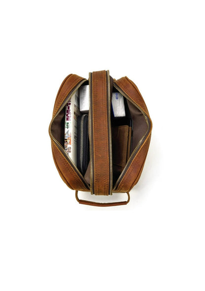 Mens Leather Toilet Bag