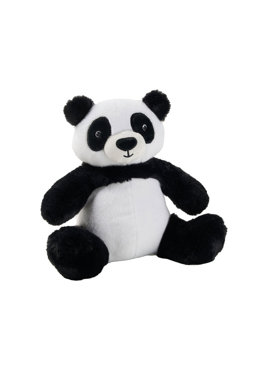 Plush panda toy on a white background