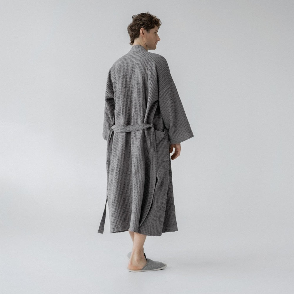 Waffle Bathrobe - Grey