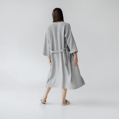 Waffle Bathrobe - Grey