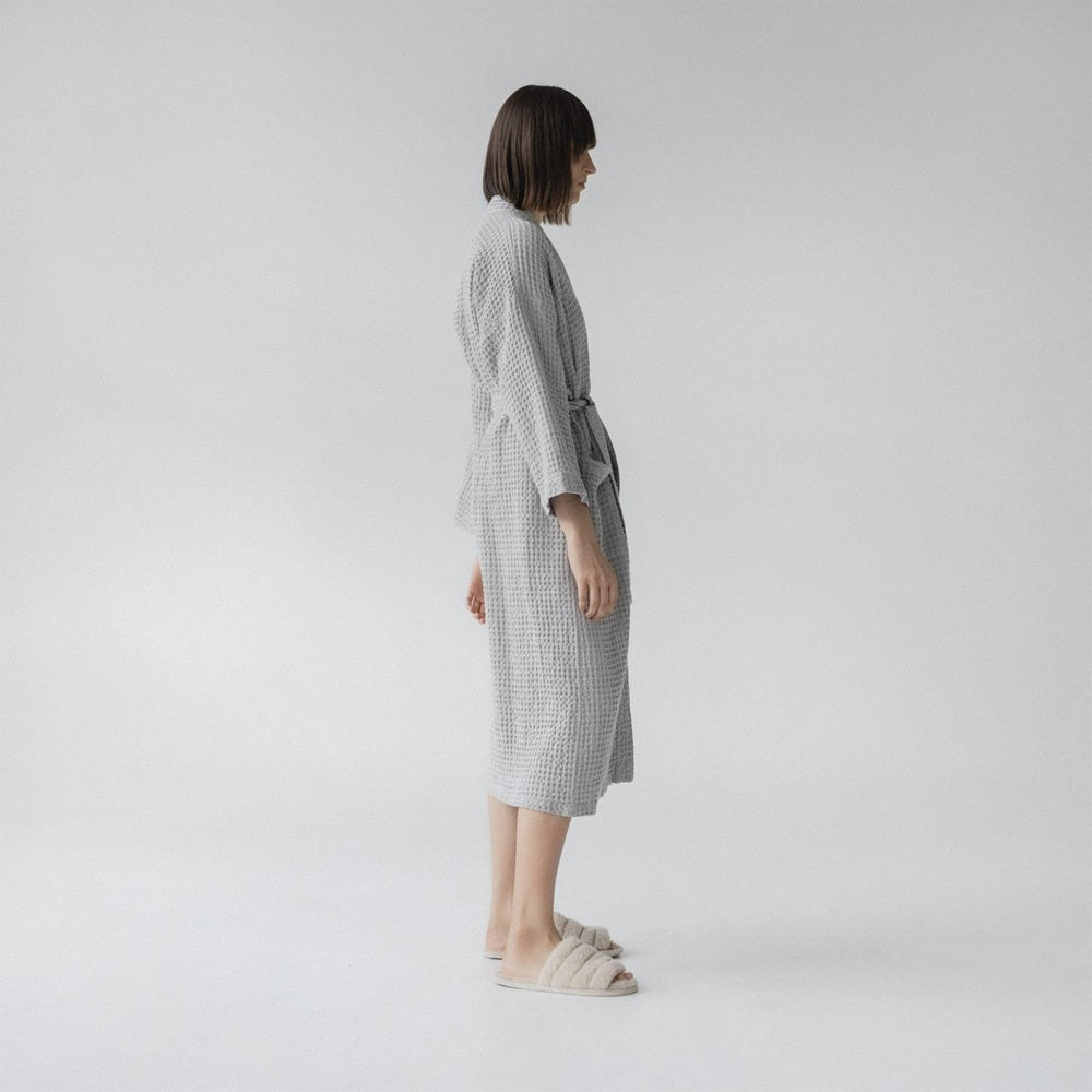 Waffle Bathrobe - Grey