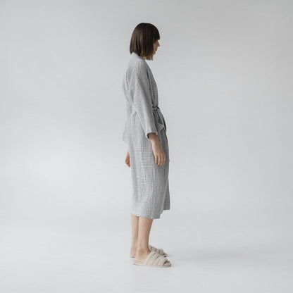 Waffle Bathrobe - Grey