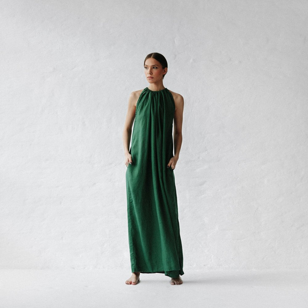 Izumi Linen Dress | Green The Foxes Den Izumi Linen Dress | Green The Foxes Den