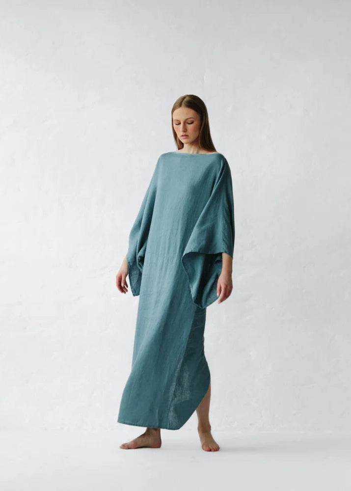 Kiko Linen Dress | Dusty Blue