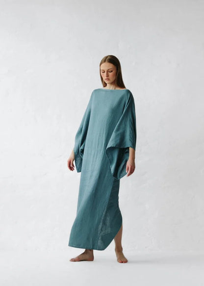 Kiko Linen Dress | Dusty Blue