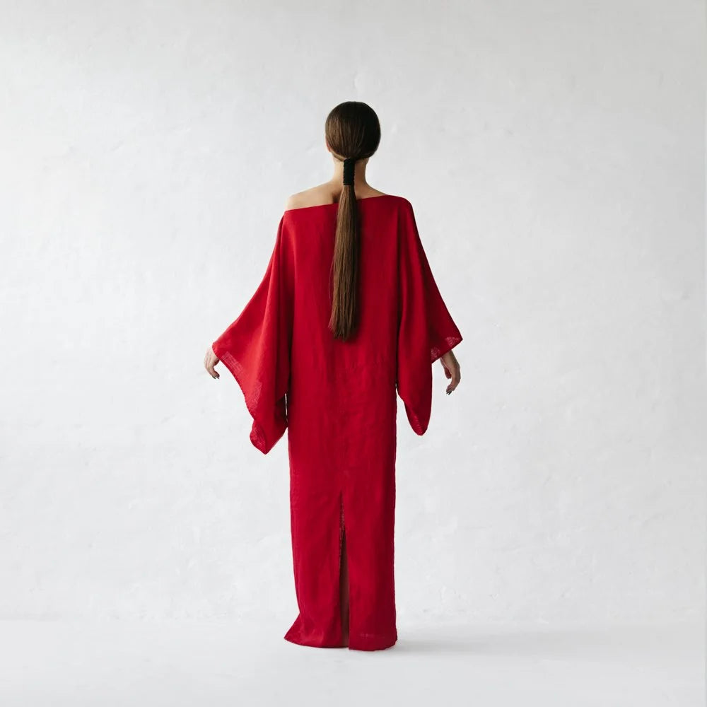 Kiko Linen Dress | Red