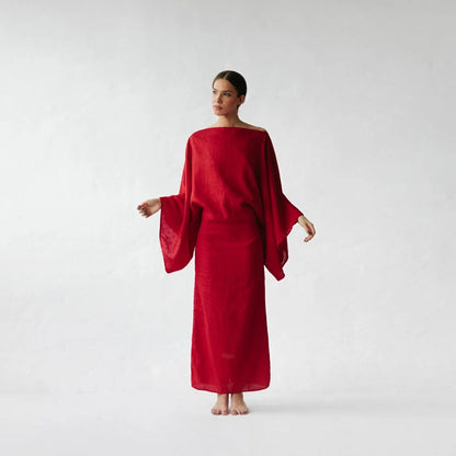 Kiko Linen Dress | Red