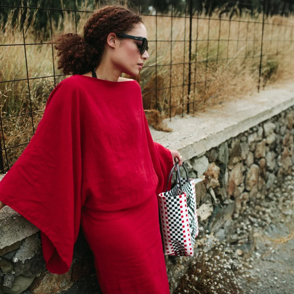 Kiko Linen Dress | Red