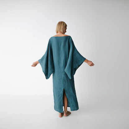 Kiko Linen Dress | Dusky Blue