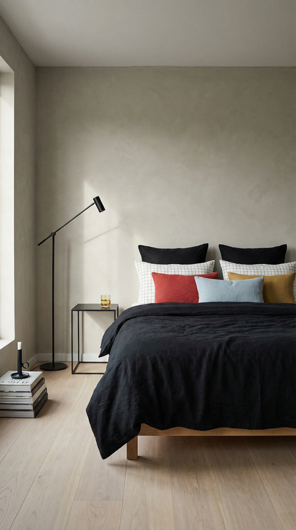 Black Linen Euro Cover