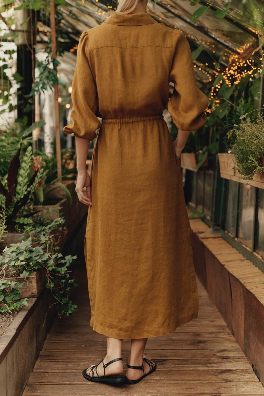 RHAPSODY Linen Dress - Bronze