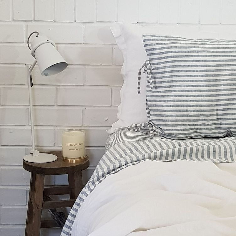 Blue Stripe Linen Duvet Cover | Oeko-Tex® certified