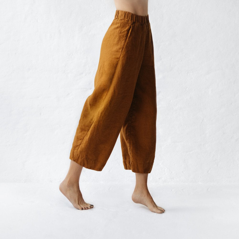 Uma Linen Pants | Mustard
