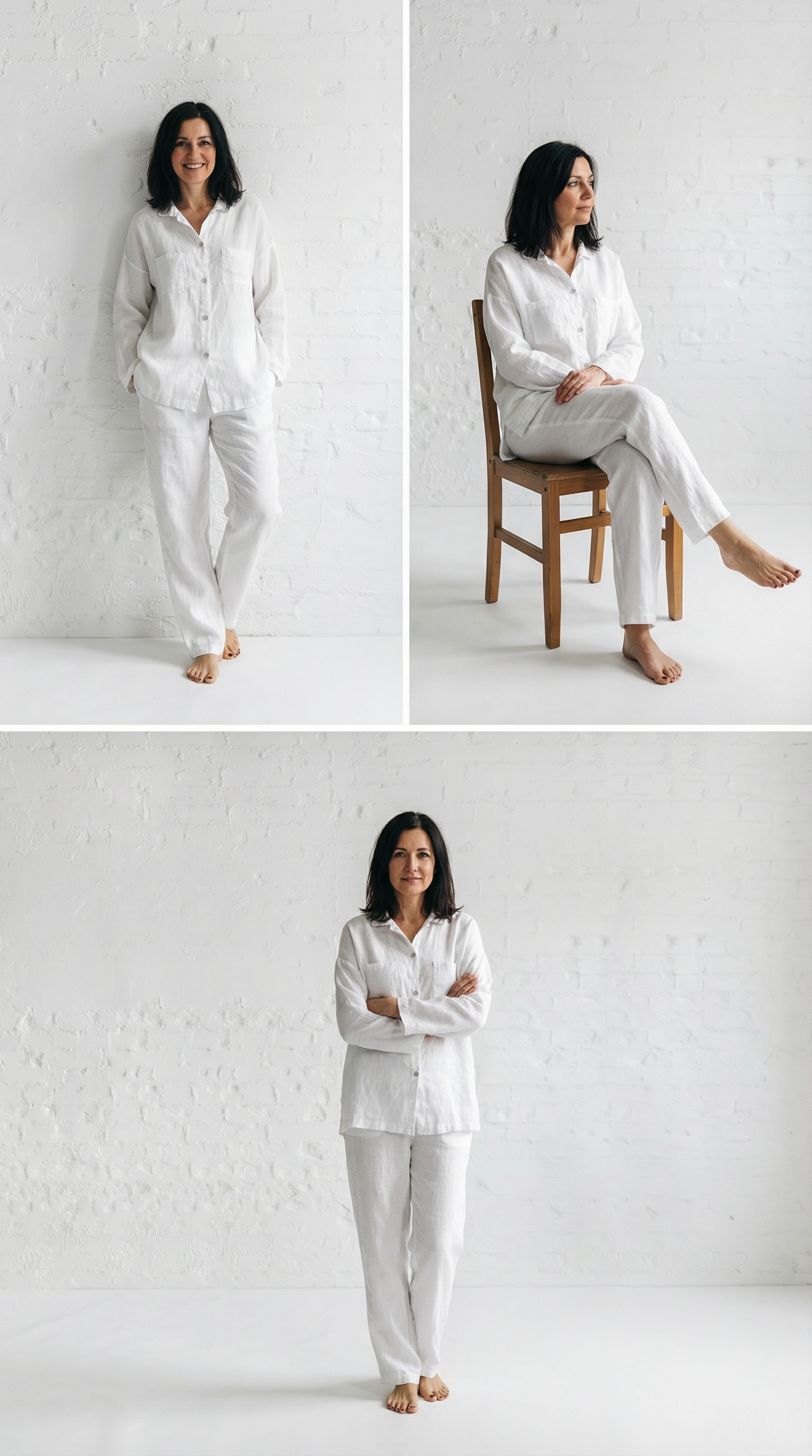 Stonewashed Linen Pajamas | White