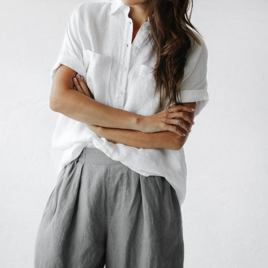 The Nata Linen Shirt in White