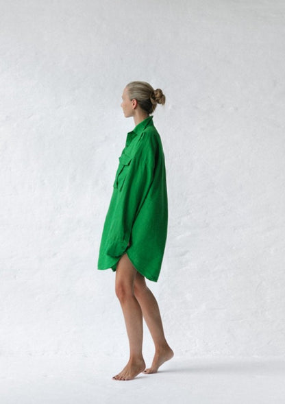 Supersized Boyfriend Shirt| Green